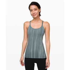 Lululemon | Free To Be Tank *Everlux Linear Spray Dye Deep Ocean/White Size 4